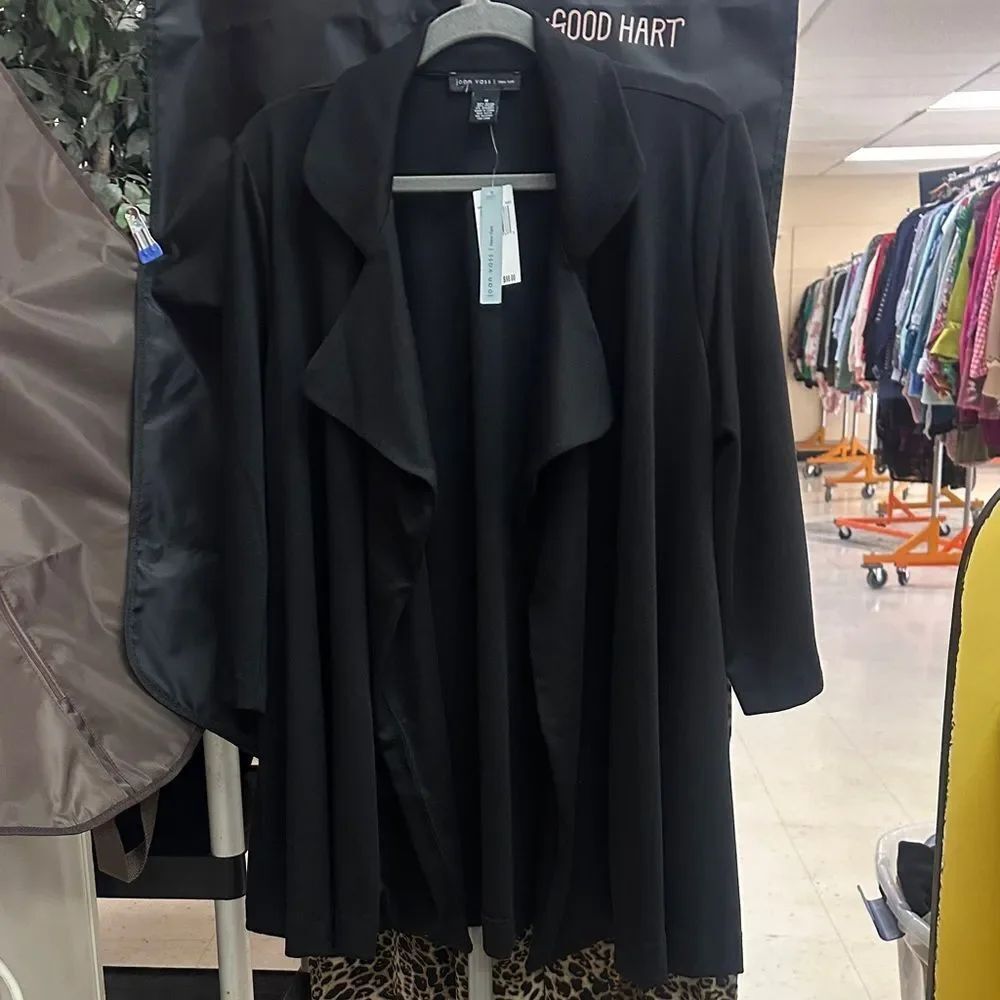 Joan Vass Elegant Black Trench Coat